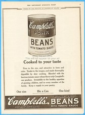 1919  Campbells Pork and Beans Ad Cooked to Your Taste VintageKitchen Wall Décor picture