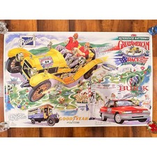Buick Great American Race Poster Unisex 24x36 Multicolor Excellent 1992 Vintage picture