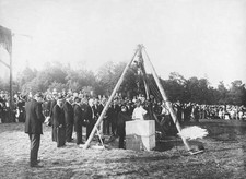 Laying of the foundation stone for the Palace of the League of Nat- Old Photo picture