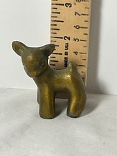 Antique brass fawn baby deer figurine picture