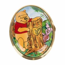 Disney Enesco Pooh & Friends Luv U Enamel Oval Lidded Box A4486 New picture
