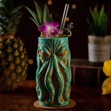 Kraken Ceramic Tiki Mug, 18 oz Hi Ball 1 pc Set picture