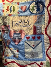 Handmade Family Forever Memory Quilt with Photo Pockets picture