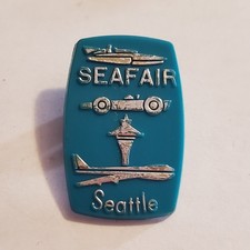 Vintage Seafair Greater Seattle Gold Cup Promo Plastic Pin Racing Flying Parade picture
