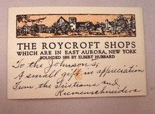 Antique Roycroft Shops Elbert Hubbard 1900s advertising trade card hand print picture