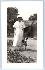 c1910's Woman Dog Japanese Family Kern County California #3 RPPC Photo Postcard picture