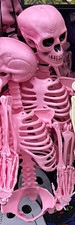 Pink Plastic Skeleton Prop Halloween Decoration, Skeleton Type in Pink Color 3FT picture