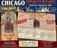1933 Chicago World’s Fair Hotel Wacker Brochure Century of Progress Tours Map picture