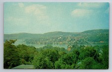 WV, Chester, East Liverpool, Ohio River, Aerial View, Vintage Postcard picture