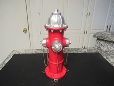 METAL Red Fire Hydrant Collectible Model with Silver Accents and Chains 14