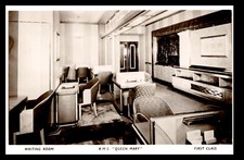[H4] Postcard Real Photo Unused, RMS Queen Mary, Waiting Room First Class picture