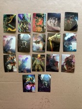 1996 JPP/AMADA GODZILLA CHROMIUM TRADING CARD 11 CARD & 6 CARD STICKER LOT EX picture