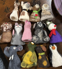 HANDMADE Needle FELTED WOOL ANIMALS/Puppet/Toy/Collectible/VINTAGE/only 6 left picture