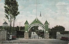 1907 Brockton, Mass. Highland Park Entrance Vintage Postcard Postmarked picture