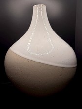 Vintage Domain White Beige Ceramic Vase Made In Portugal picture