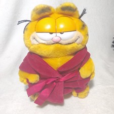 Garfield Plush Red Bathrobe 1978 Dakin Stuffed Animal  picture