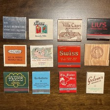 Vintage Matchbooks Lot Beverly Hills Hollywood Luau Villa Capri Friars Club Tiki picture