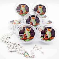 12 Baptism Favors Rosaries Recuerdos De Bautizo Rosario Communion Guardian Angel picture