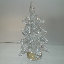 Vintage Riekes Chalet Clear Lead Crystal Canada Christmas Tree 6.5