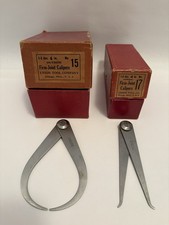 NOS - UNION TOOL #15 & #17 - 4” OUTSIDE & INSIDE CALIPERS W/BOXES - U.S.A. - NEW picture
