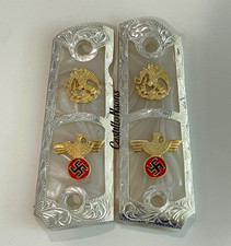 Custom 1911 Grips – Hand Engraved WWII German Eagle & Mexican Eagle – Historical picture