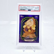 2024 Disney Topps Chrome Cogsworth #53 PSA 10 Purple Green Pulsar /150 picture