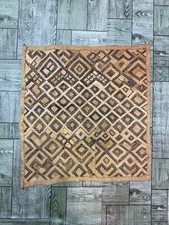 Vintage Beautiful Hand Woven African Raffia Congo Cloth Textile 50x50 Cm picture