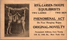 1913 Riva-Larsen Troupe Equilibrists Acrobats Postcard Cleveland OH picture