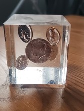 Acrylic Paper Weight, 1964-1967 Uncirculated (90% Silver) Coin Set, 2.5 Inches picture