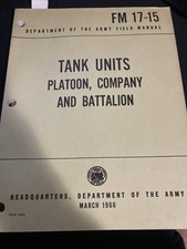 1966 Tank Units Platoon, Company and Battalion Army Field Manual picture