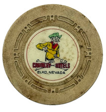 Crumley Hotels Casino Elko NV Cream Roulette Chip 1945 picture