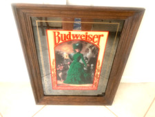 1992 Budweiser Mirror With Lady In Green Dress picture