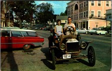 Vintage Postcard Driving Down Main Street Wolfeboro New Hampshire picture