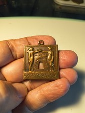 This Antique is a 1915 bronze commemorative medal for the Tábor tunnel piercing. picture