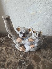 Casals Handmade Koala Figurine w/ Baby on Tree Decorative Collectible Sculpture picture