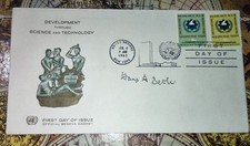 RARE FIRST DAY COVER SIGNED BY HANS A BETHE NOBEL PRIZE WINNER PHYSICS 1967. COA picture