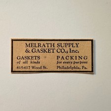 Melrath Supply & Gasket Co Inc 615-617 Wood St Philadelphia PA 1929 Ad 4AF2-S24 picture