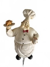 Vintage Ceramic Chef Figurine with Serving Tray picture