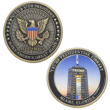 EL19-10 President Trump MAGA Challenge Coin for Presidential Library Miami 47 45 picture