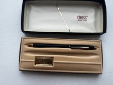 VINTAGE CROSS CLASSIC CENTURY CLASSIC BLACK BALLPOINT PEN #2502 Tested working picture
