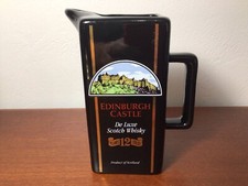 Vintage Edinburgh Castle De Luxe Scotch Whisky Water Jug Pitcher Black 5.5