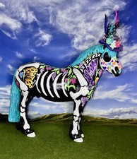 OOAK Breyer cm Custom George Halloween Horse Whimsical Sugar Skull ☠️With Hat🎩 picture