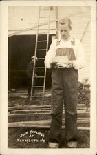 Plymouth VT John Coolidge Denim Overalls c1920s-30s Real Photo Postcard bhn picture
