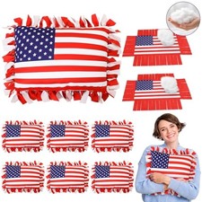 Chunful 6 Sets Independence Day USA 4th of July American Flag Fleece Tied picture