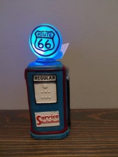 Route 66 Gas Pump Light Up Color Changing Resin 7.5 x 3 x 2 inch picture