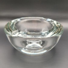 Kosta Boda Art Glass Crystal Clear Ashtray Vicke Lindstrand MCM Signed picture