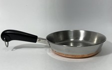 Vintage 1801 Revere Ware 7 Inch Stainless Steel Copper Bottom Skillet Fry Pan picture