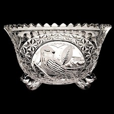 Retired Hofbauer The Byrdes Collection 3-Toed Footed Pressed Bowl Sawtooth Edge picture
