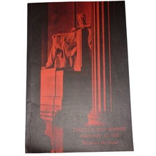 Vintage 1970 Lincoln Dinner Program Arizona Sandra Day O'Connor Barry Goldwater picture
