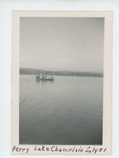 Vintage Photo Historic Ferry Water Adirondack Mountains Lake Champlain NY 1951 picture